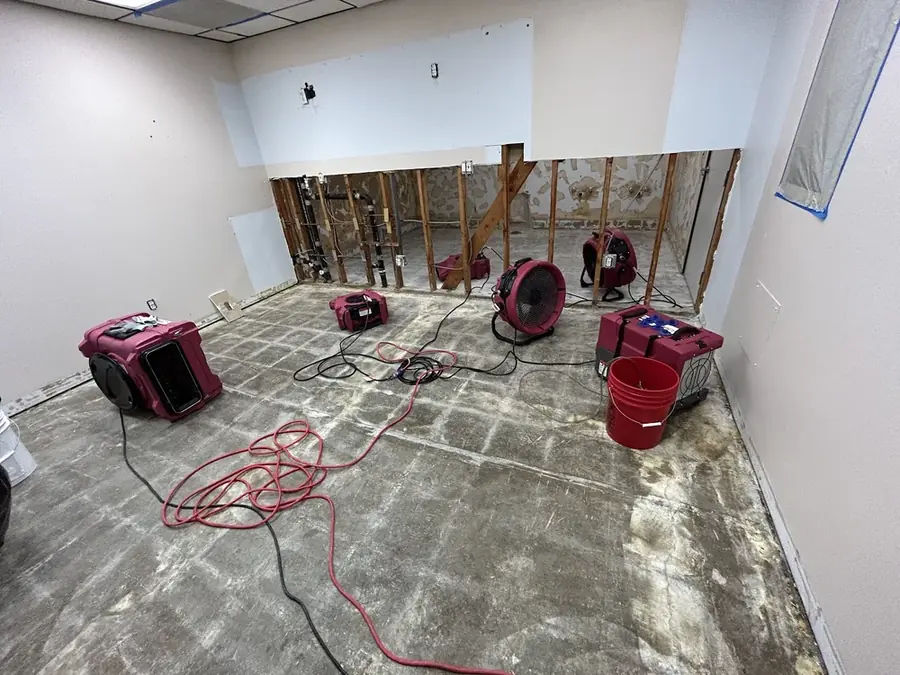 Technician using acoustic detection on a slab leak in a North Hollywood, CA post-war home